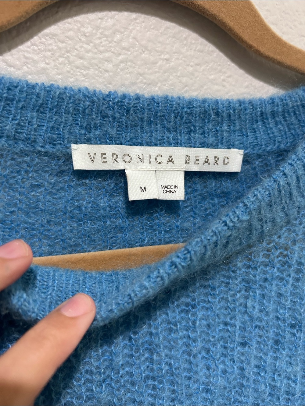 Veronica Beard Blue Melinda crew neck sweater alpaca super-kid mohair - Picture 2 of 7